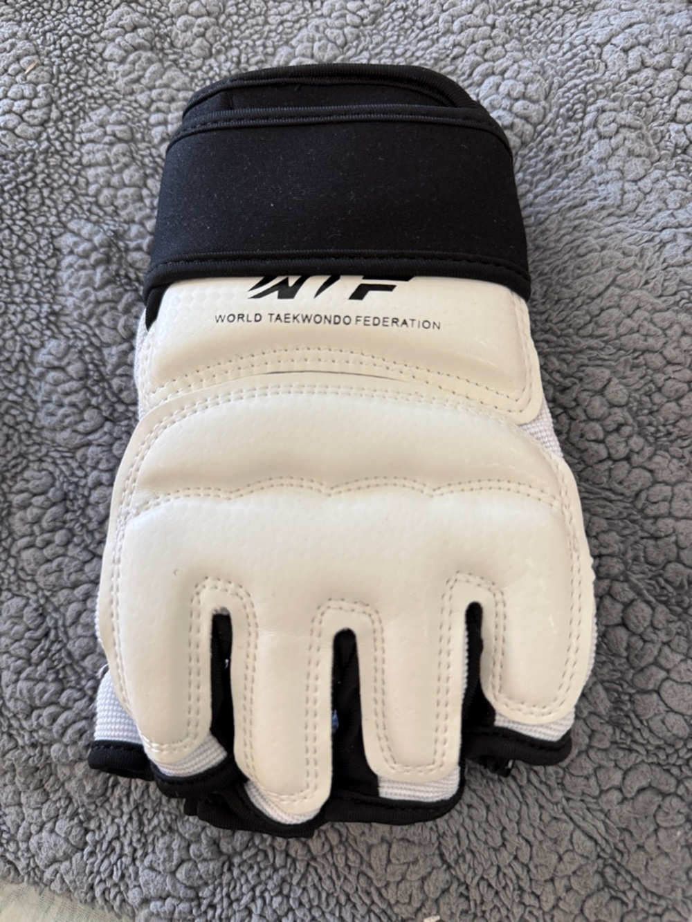 WTF World Taekwondo Federation White & Black Sparring Glove